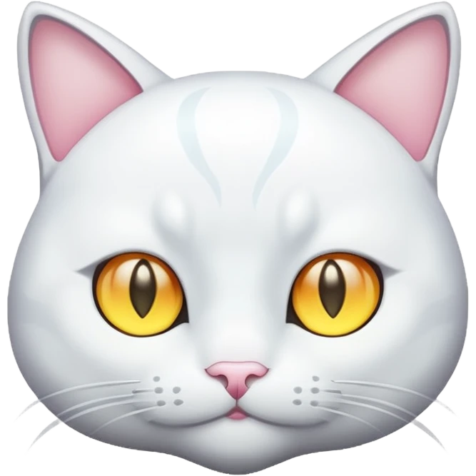white cat luminous emoji