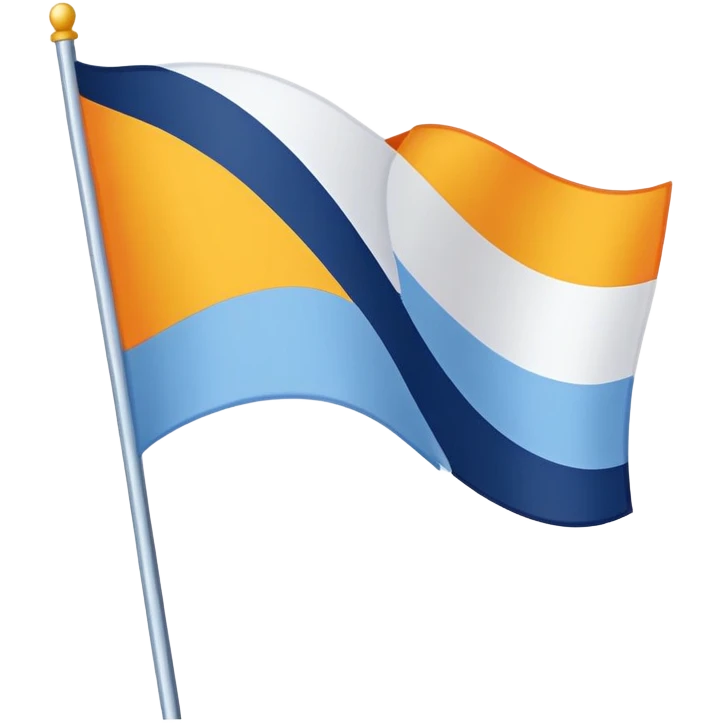 an orange, yellow, white, light blue, and dark blue flag emoji