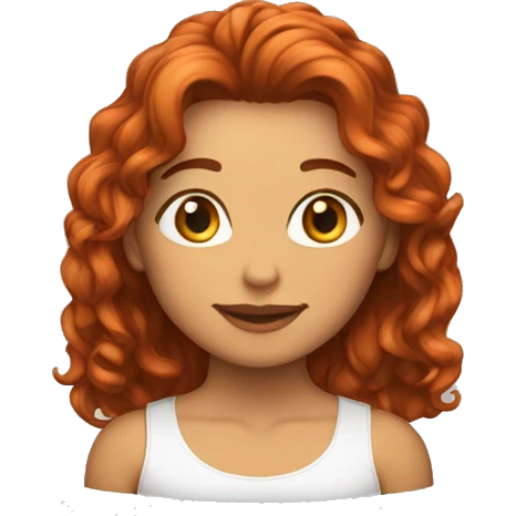 ruiva cabelo liso médio emoji