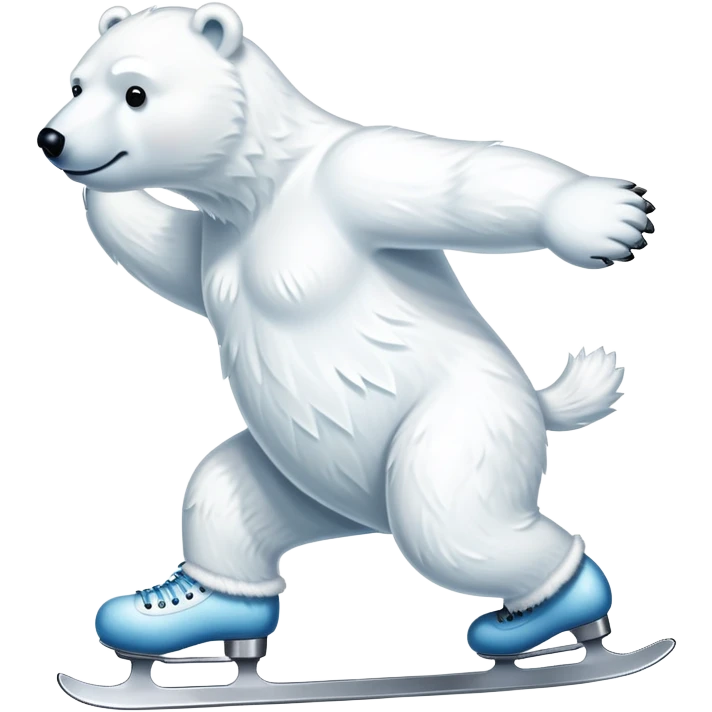 Polar bear ice skating emoji