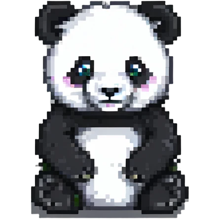 minecraft panda, blocky, pixelated emoji