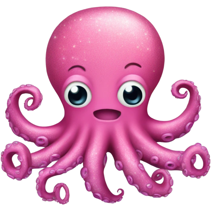 Pink octopus with a lot of glitter  emoji