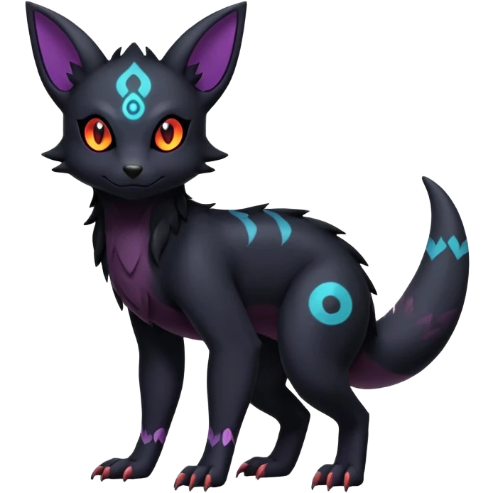 Salandit-Umbreon-Litten-Noibat-Fakémon-hybrid-creature (full body)  emoji