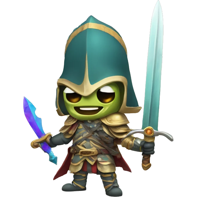 Hispanic warrior squid with sword emoji