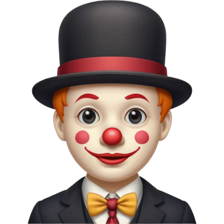 Clown in bowler hat & long tie emoji