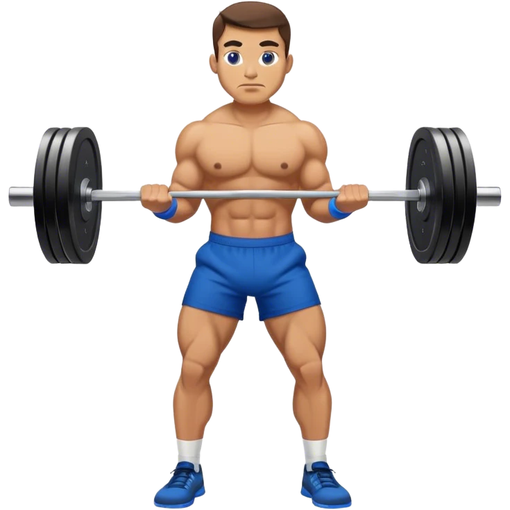 buff man with blue shorts perfoming deadlift emoji