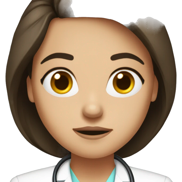 indignant female doctor brunette emoji