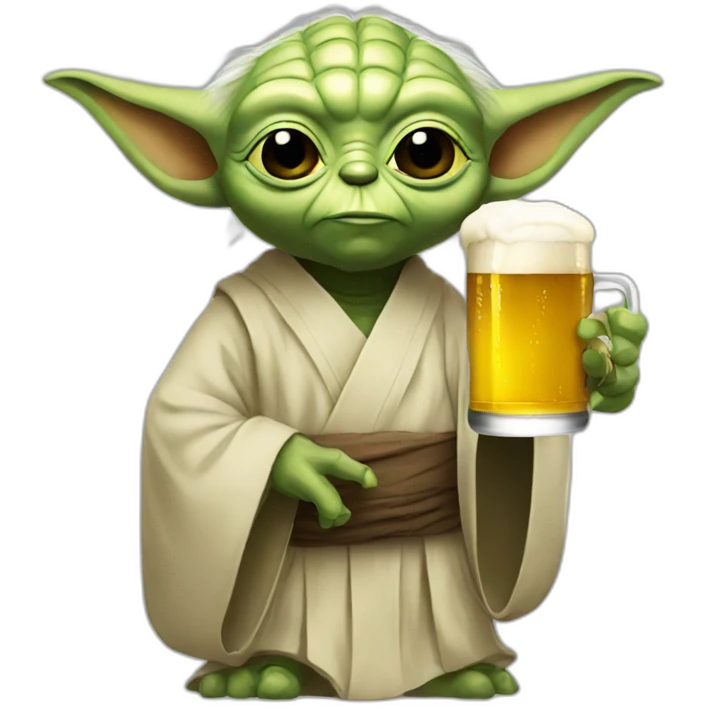 Yoda with beer emoji
