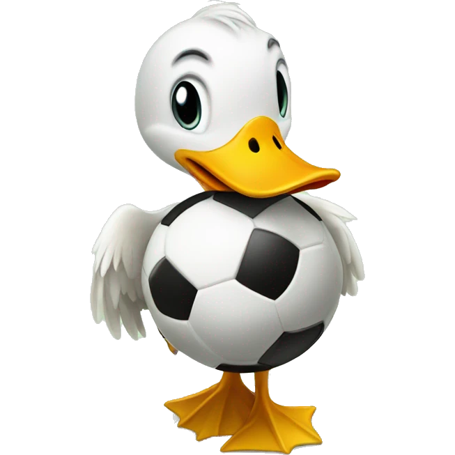 Duck playing soccr emoji