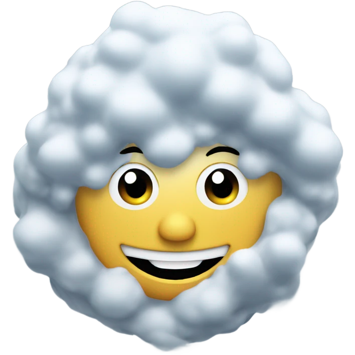 Happy face with pile of snow emoji