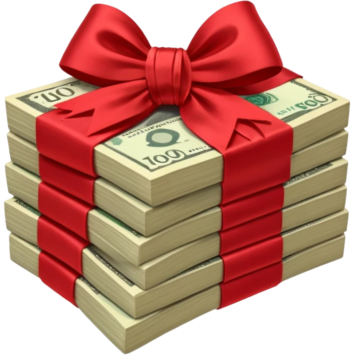 draw australian $100 notes stacked together and wrapped in a bow emoji