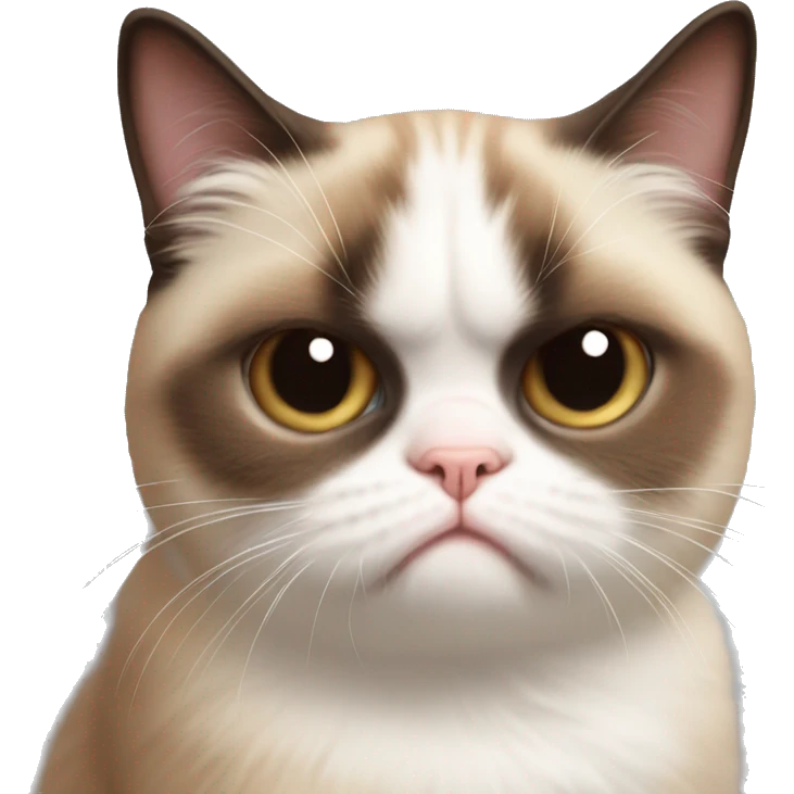 Grumpy cat face but cute kitten and chonky emoji