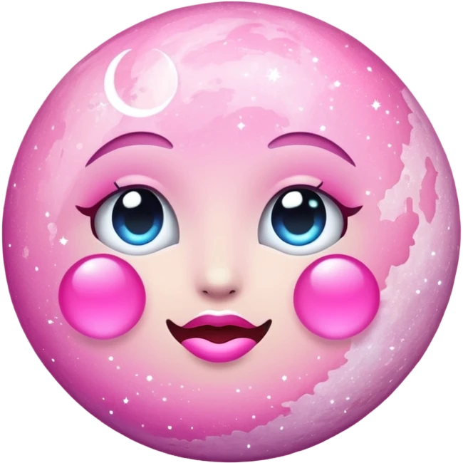 Pink sparkly moon emoji