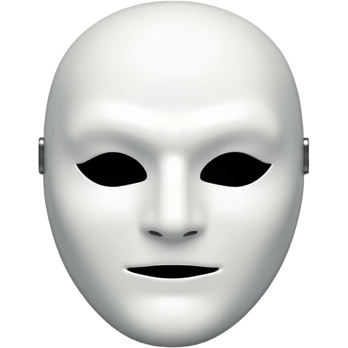 White mask with black background  emoji