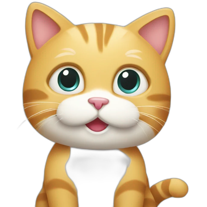 Cute cat holding Subscribe button  emoji