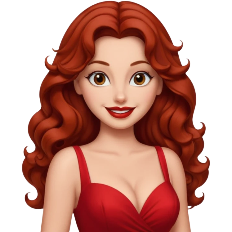 Jessica rabbit, but with Brown hair . Hair is curly, brown and long  emoji