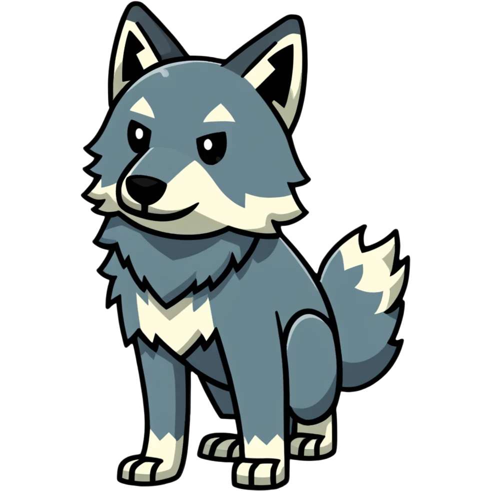 Minecraft wolf with a square shape emoji
