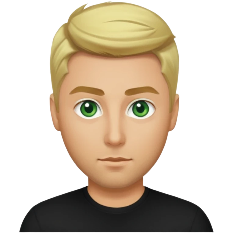 Lance Bass green eyes, blonde hair, black shirt emoji
