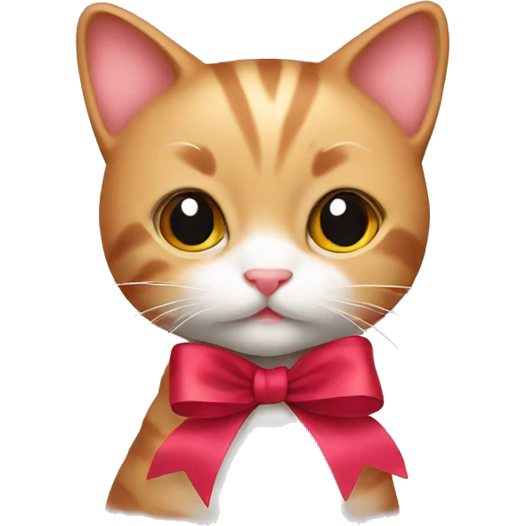 kitty with ribbon emoji