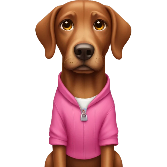 Brown dog with pink clothes emoji