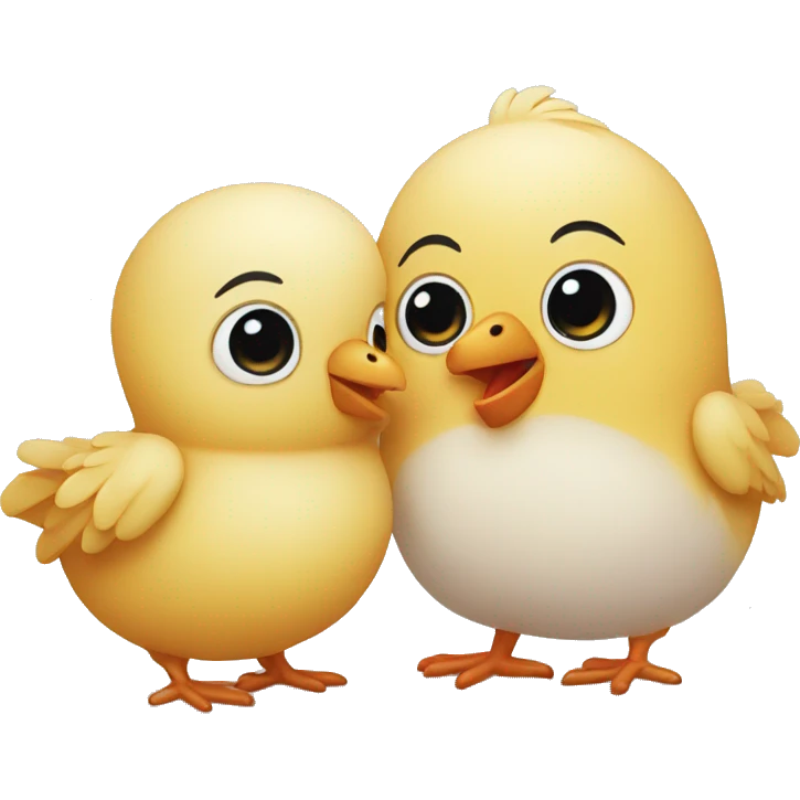 pollito y osito enamorados emoji