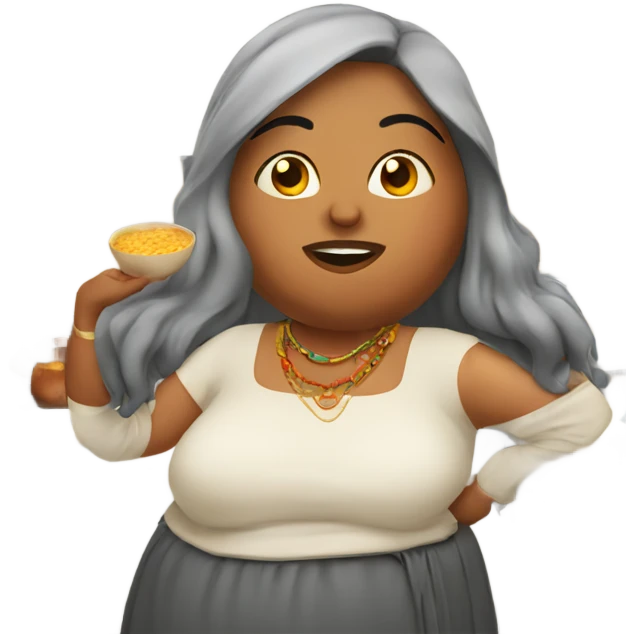 Fat indian Woman in kitchen  emoji