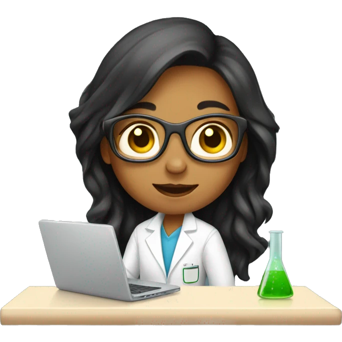 girl scientist with laptop  emoji