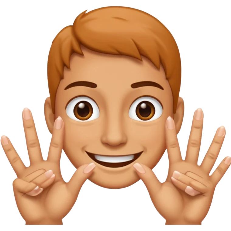 happy face with nails tapping  emoji
