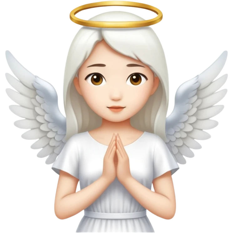 Asian angel in white dress emoji