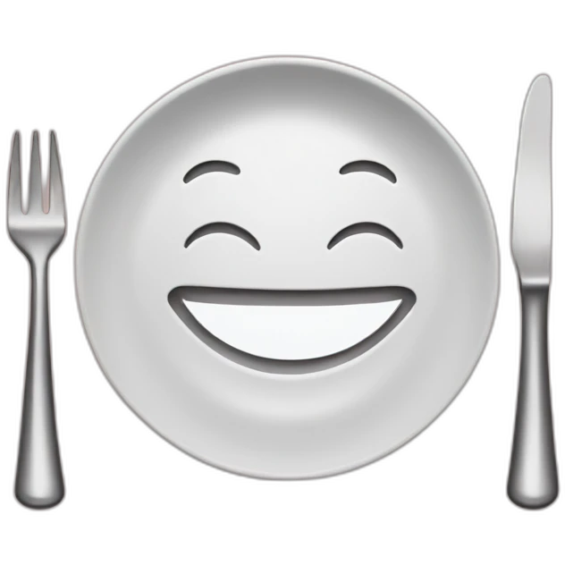 smile plate food and cutlery emoji