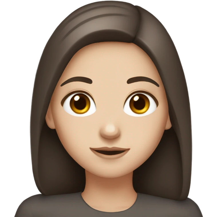 White girl with brown eyes and dark brown hair  emoji