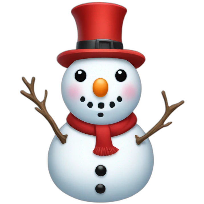 full body christmas snowman red hat emoji