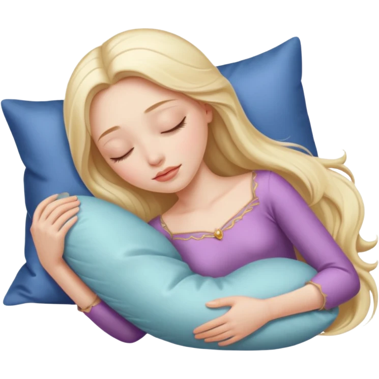 sleeping beauty white girl with a silk pillow emoji