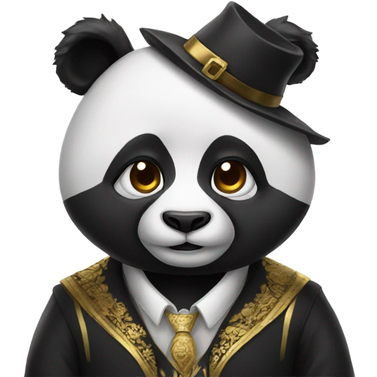 Panda wearing rich clothes emoji