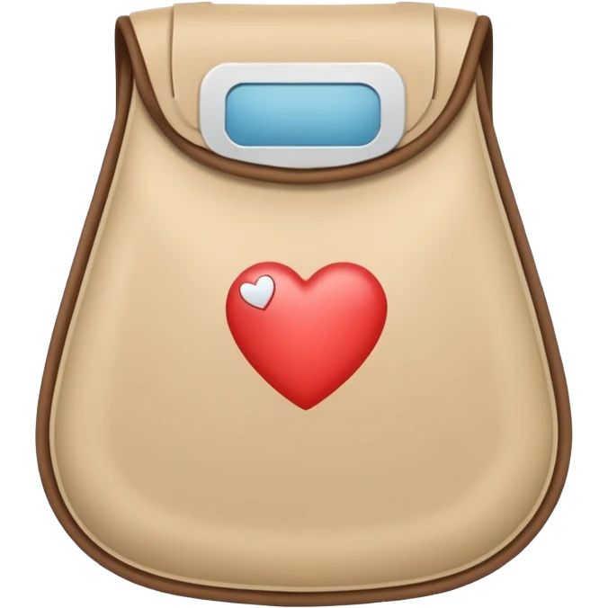 an ostomy bag in beige with a little heart emoji
