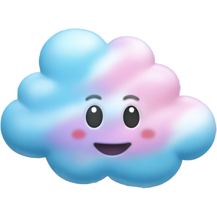 Cotton candy realistic cloud raining candy  emoji