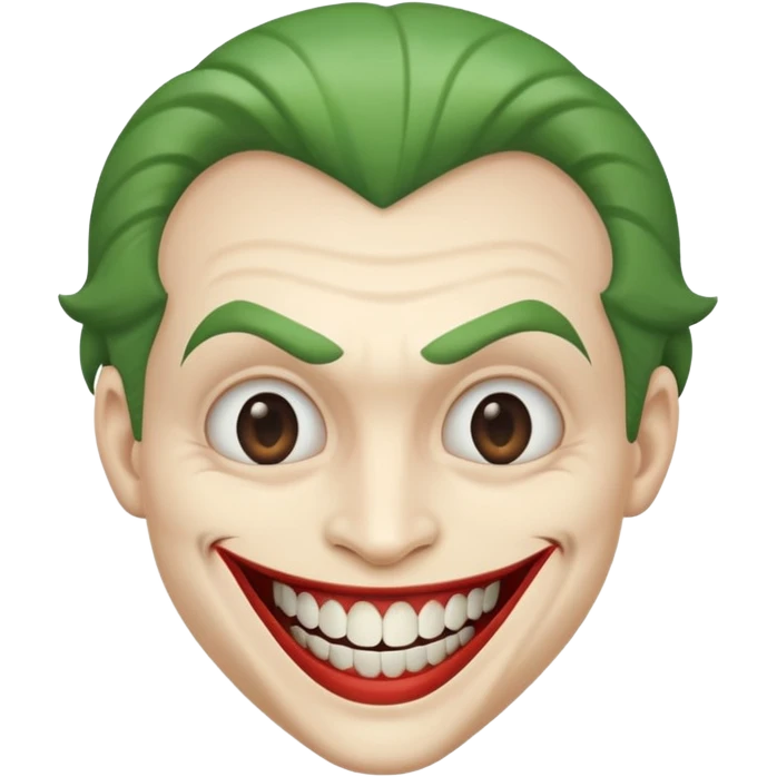 Joker face with big smile and only one tooth emoji