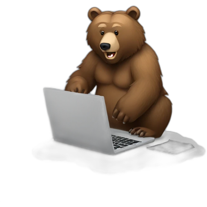 grizzly bear with laptop emoji