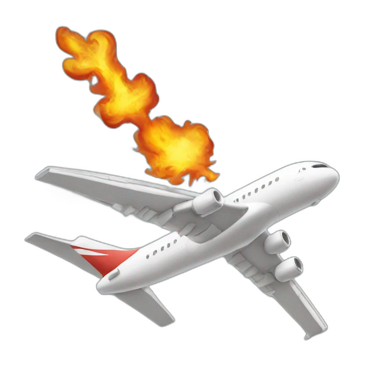 Aeroplane wuth fire emoji