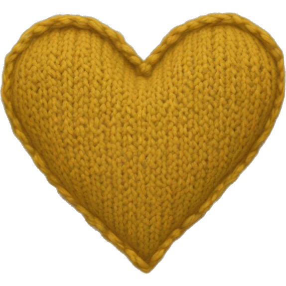 Knitted gold heart emoji