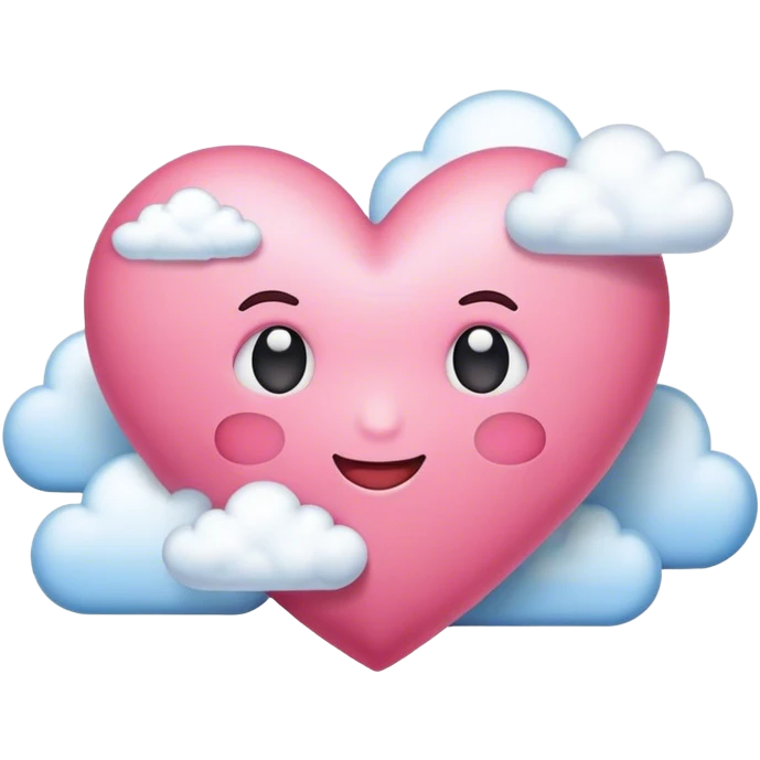 Generate emoji of pink heart with cloud emoji