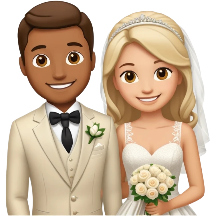 wedding groom with the bride  emoji