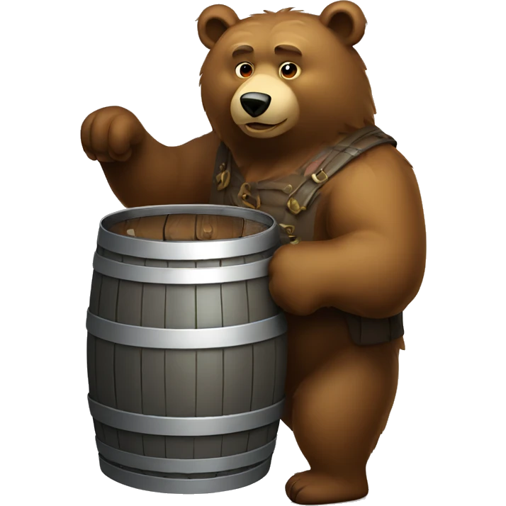Russian bear holding a barrel of oilrussian bear emoji