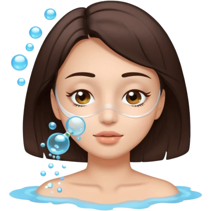 girl brunette getting a deep facial cleansing eyes closed emoji