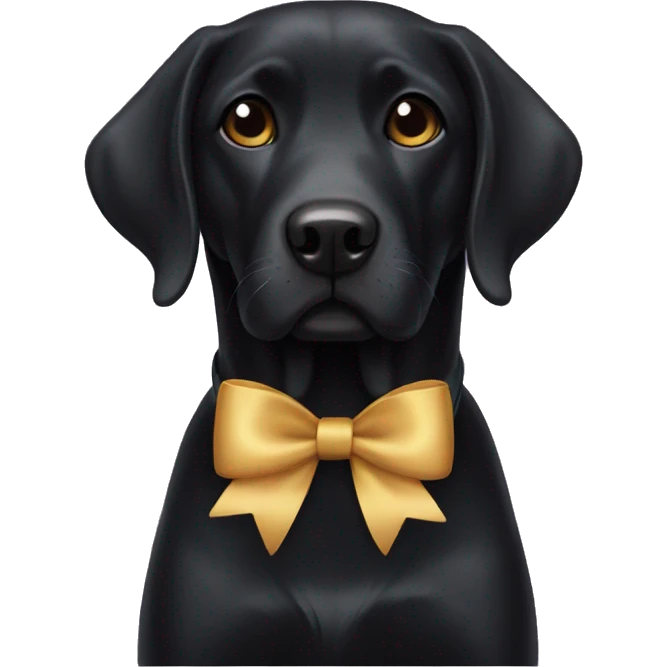 black lab with a bow emoji