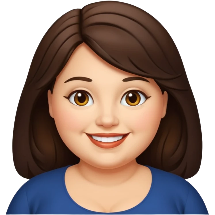 fat handsome rich brunette woman emoji