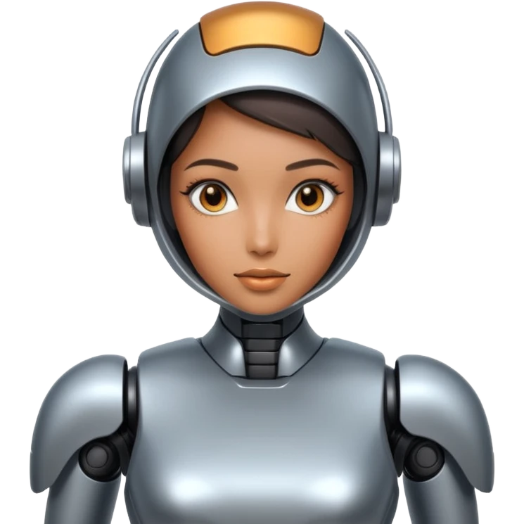 زنی که لباس ربات پوشیده emoji