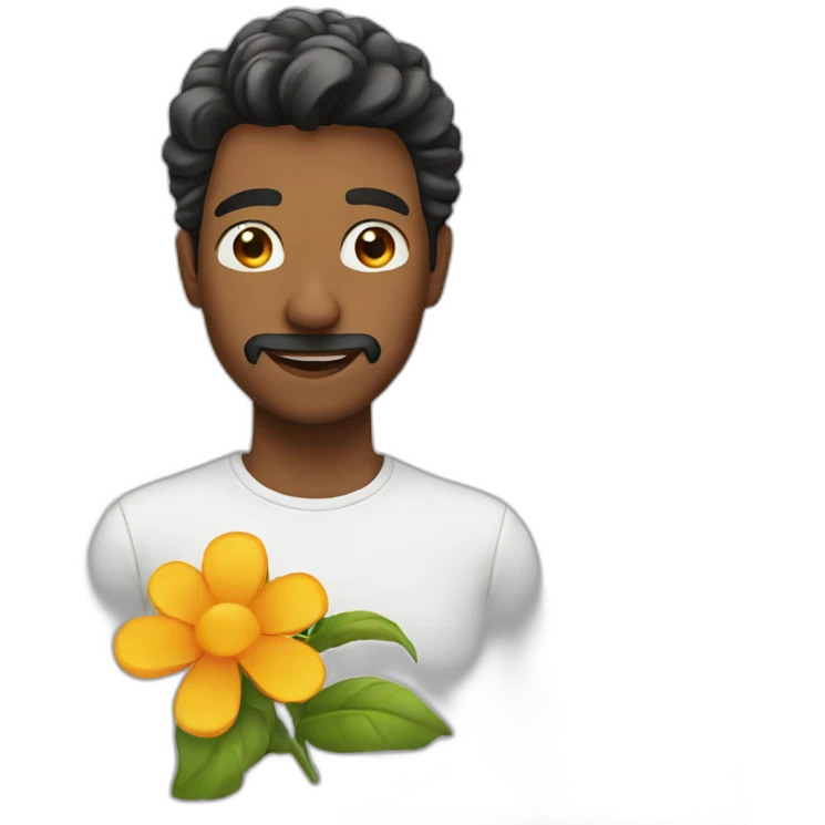 man with flower! emoji