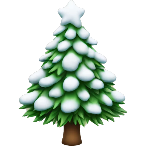 christmas tree with snow emoji