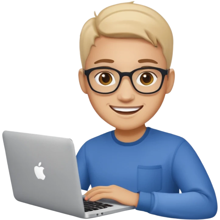 happy Graphic designer whit a MacBook emoji